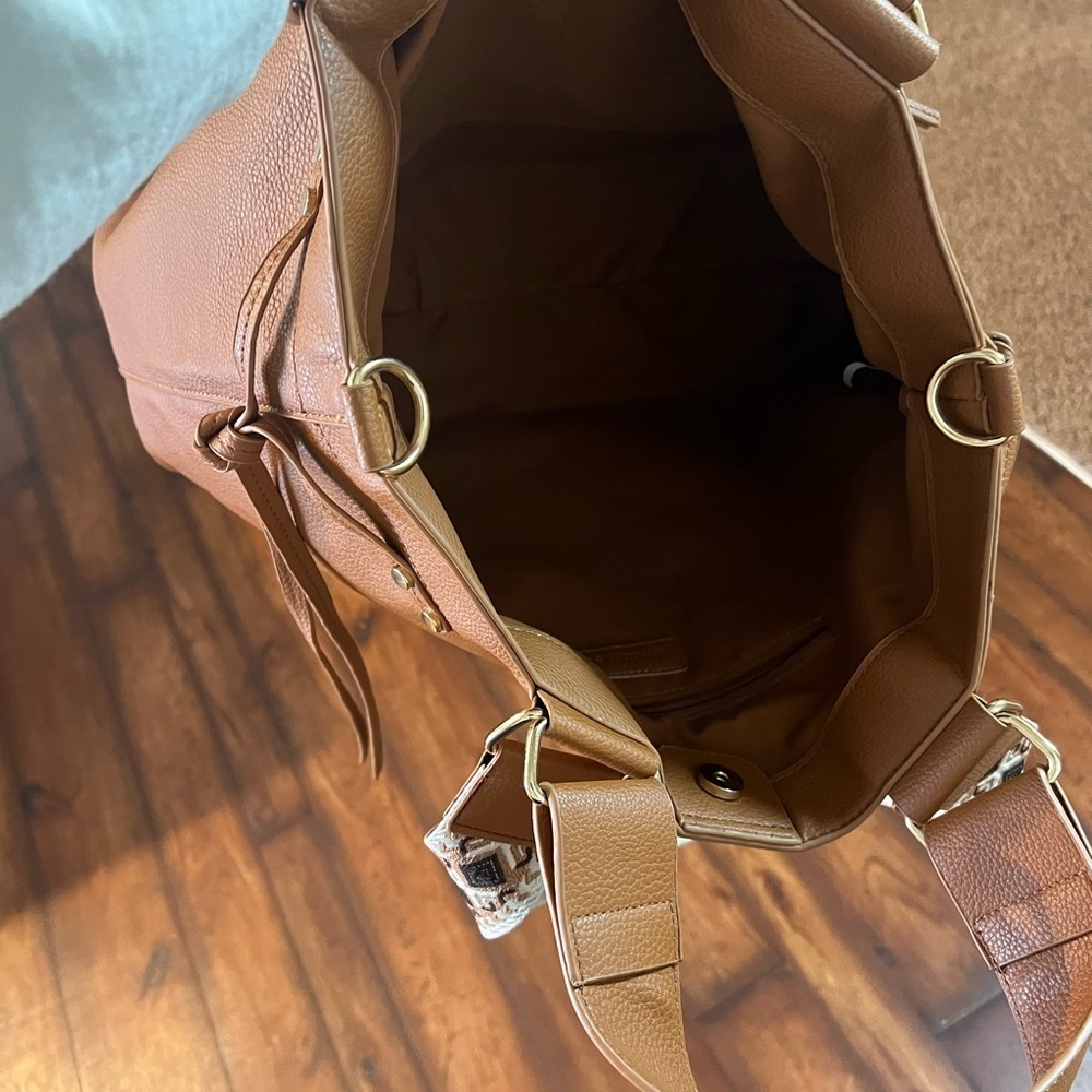 Ahdorned Women's Brown Aztec Western Hamdbag Double Strap - Picture 6 of 8